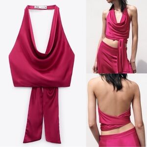NWT Zara Open-Back Halter Top